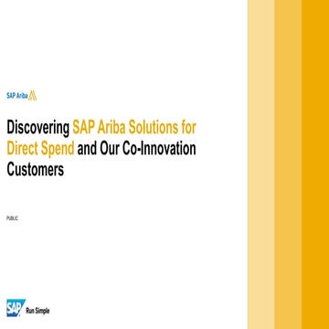 Discovering SAP Ariba Solutions for Direct Spend and Our Co-Innovation Customers