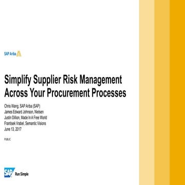 Simplify Supplier Risk Management Across Your Procurement Processes