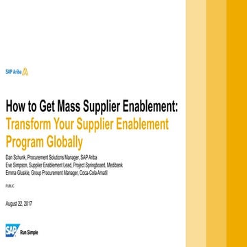 How to Get Mass Supplier Enablement: Transform Your Supplier Enablement Progr...