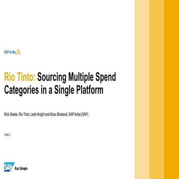 Rio Tinto: Sourcing Multiple Spend Categories in a Single Platform - SID 51255
