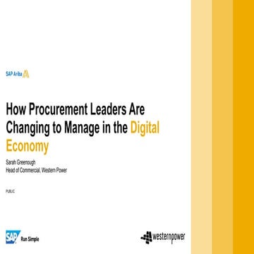 How Procurement Leaders Are Changing to Manage in the Digital Economy - SID 5...