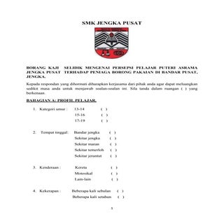 contoh borang kaji selidik pengajia...