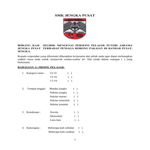 contoh borang kaji selidik pengajian am. stpm penggal 2.