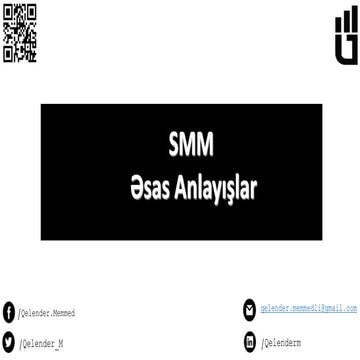 Sosial Media Marketinq - SMM - Əsas Anlayışlar