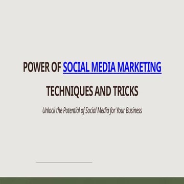 The Power Of Social Media Marketing Tips And Tricksthe Power Of Social