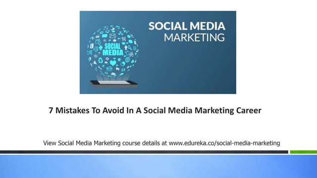 7 Mistakes to Avoid in Social Media Marketing Career