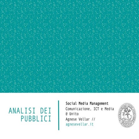 Social Media Management: Analisi dei pubblici