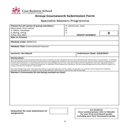 Carry trade strategy - Jean Lemercier Ailing Wang Pei Shu-Wei Kwadwo Okoh