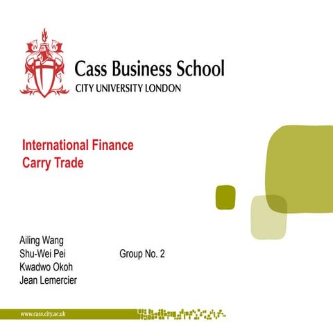 Carry Trade presentation - Msc Finance 2014|Cass Business School