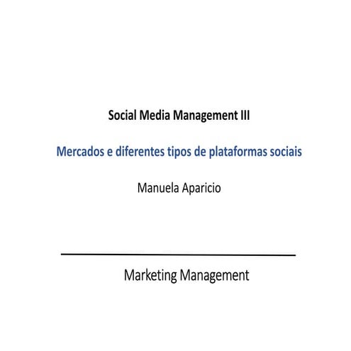 Smm3: Social Media Management_Gestao dos Social Media 3