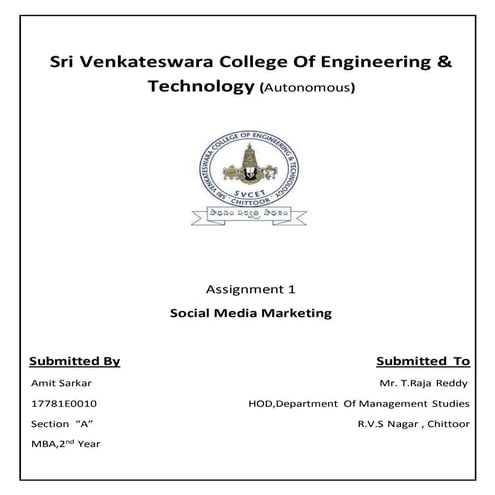 Social Media Marketing Assignment