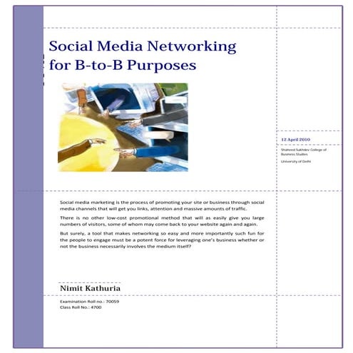 Social Media Marketing for B-to-B purposes