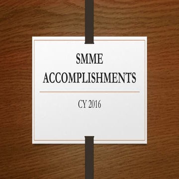 Smme accomplishments 2016