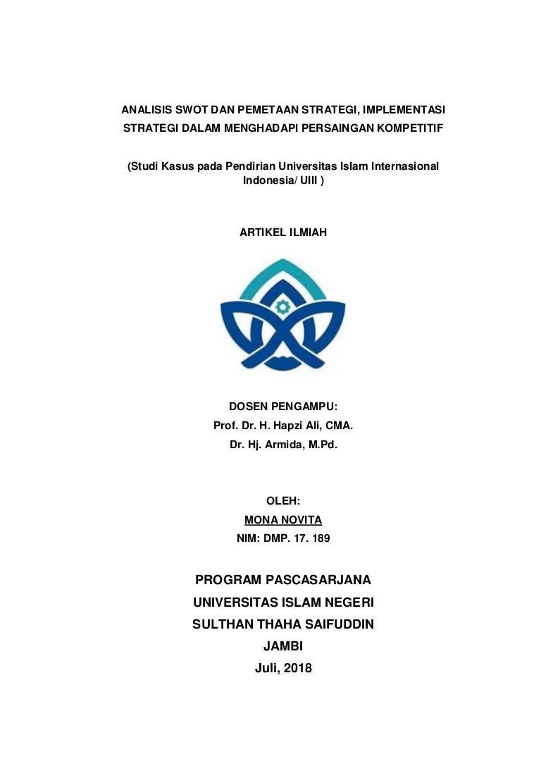 Sm Mona Novita Hapzi Ali Armida Analisis Swot Dan Pemetaan Strate Sm Mona Novita Hapzi Ali Armida Analisis Swot Dan Pemetaan Strate