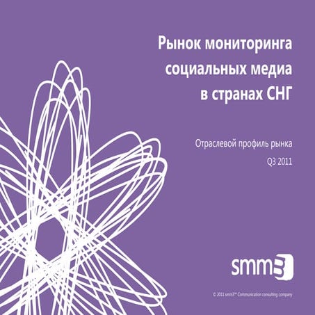 Рынок мониторинга  социальных медиа  в странах СНГ (Q3 2011), отраслевой профиль