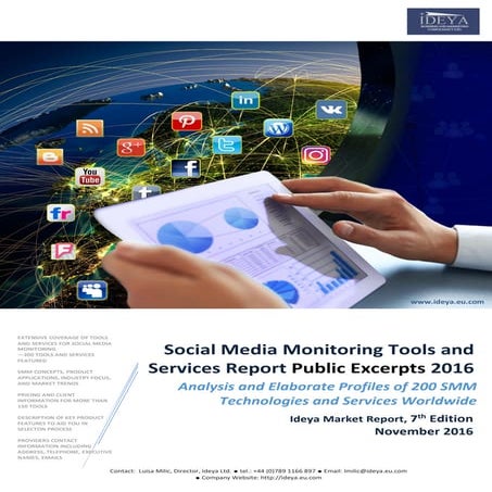 Social Media Monitoring Tools and Services Report Excerpts 2016