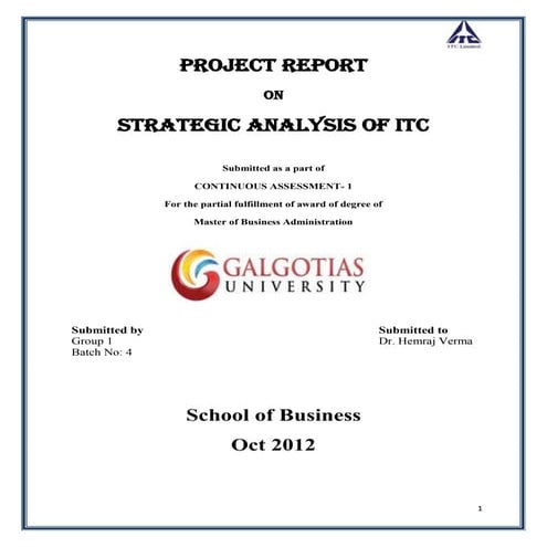 strategic analysis of ITC