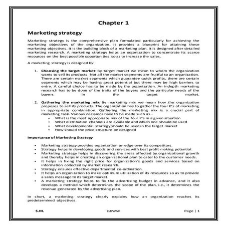 STRATEGIC MARKETING Shivaji University Syllabus