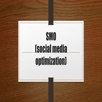 SMO (social media optimization)