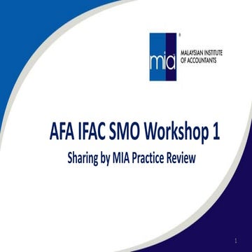 IFAC-MIA Malaysia quality assurance workshop