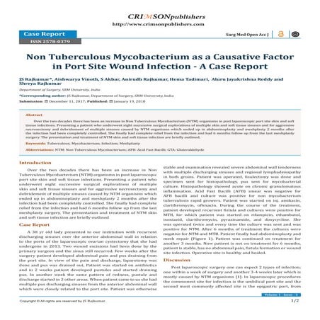 Port site tuberculosis after laparoscopic cholecystectomy | PDF