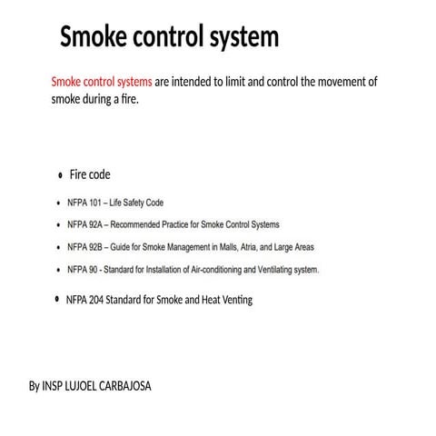 Smoke control systems Design and commissioning | PPT