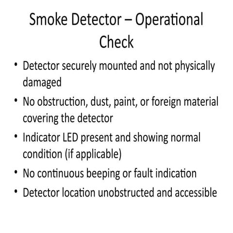 Comprehensive Operational Checks for Smoke Detectors and Fire Control ...