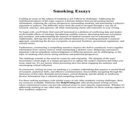 Smoking Essays