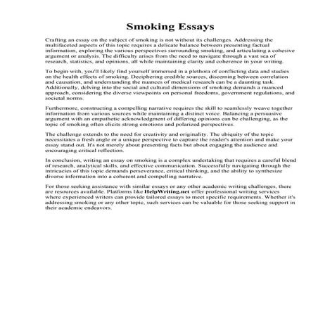 Smoking Essays | PDF