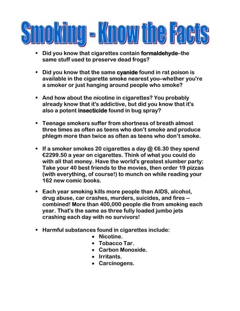all about cigarettes US FDA Launching Major Anti-tobacco Campaign Aimed at Youth Smoking facts | DOC