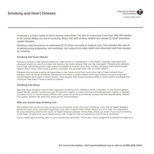 Smoking & Heart Disease | PDF