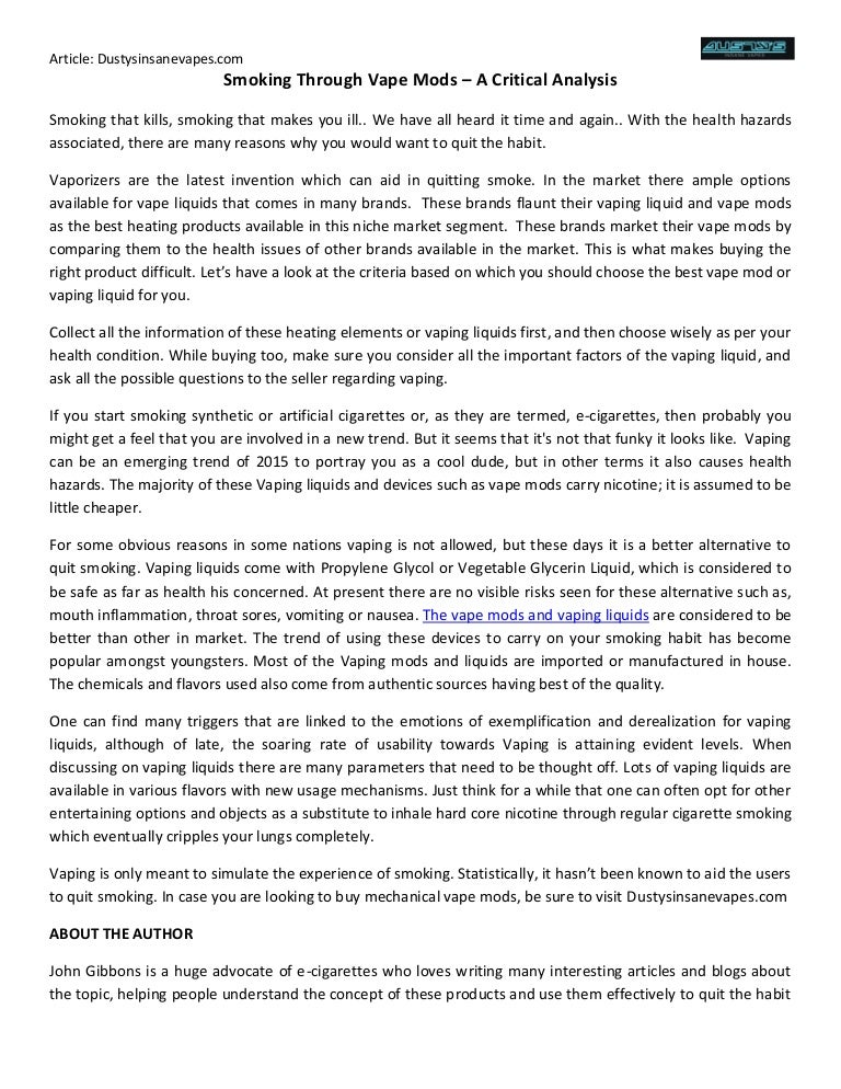 Thesis about smoking picture