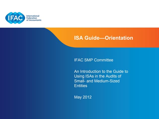 ISA Guide Orientation Slides