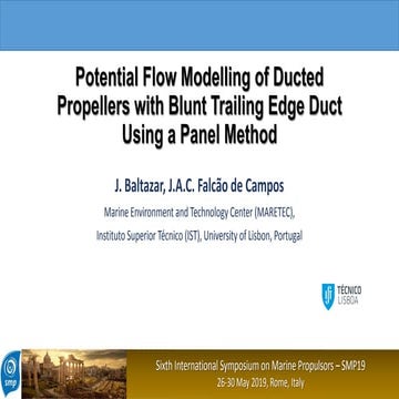 Potential Flow Modelling of Ducted Propellers with Blunt Trailing Edge Duct Using a Panel Method