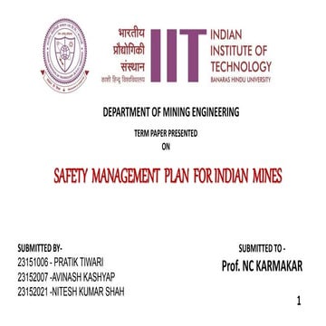 Safety management plan for indian mines IITBHU.ppt
