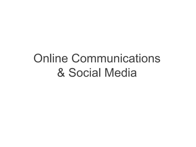 Social Media & Online Communications