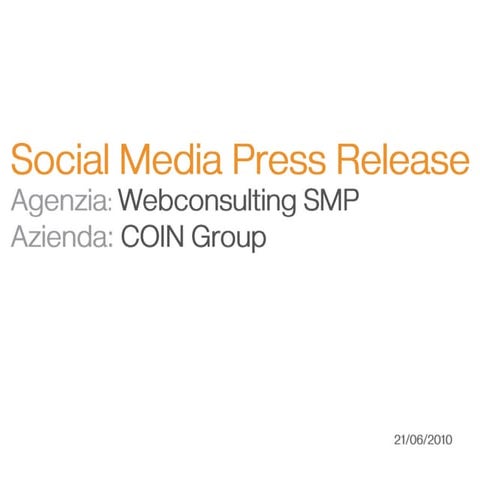 Social Media Press Release - Case Study: COIN People Experience