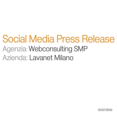 Social Media Press Release - Case Study: Franchising Lavanderie LAVANET