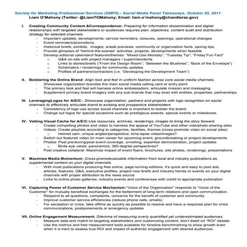 SMPS Social Media Panel Notes 10-20-11