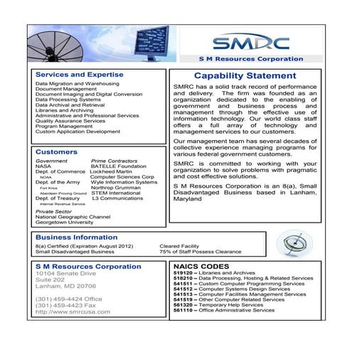 SMRC Capability Statement