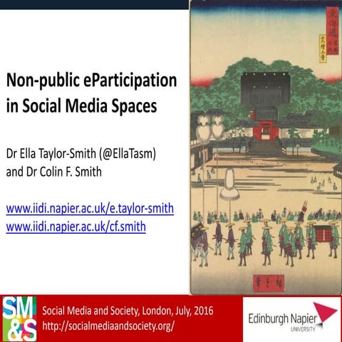 Non-public eParticipation in social media spaces
