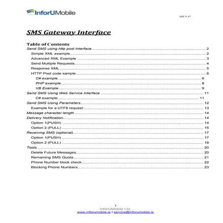 SMS API InforUMobile