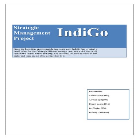Strategy Management at IndiGo Airlines