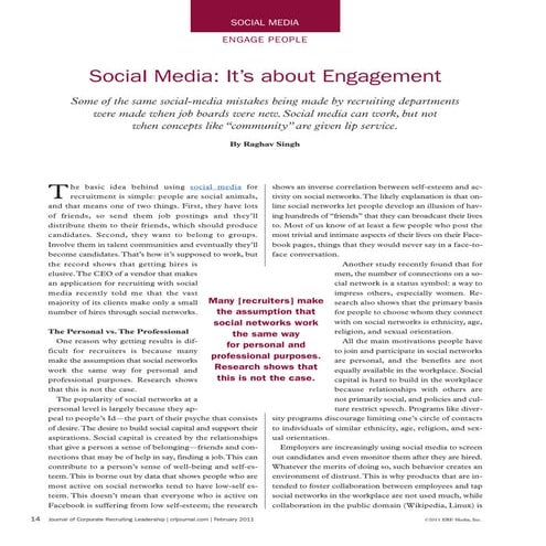 Social Media: It's About Engagement by Raghav Singh