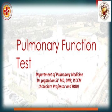 Pulmonary function tests for ug mbbs students | PPTX