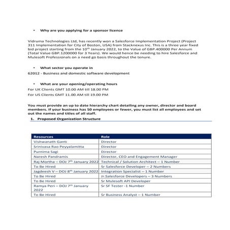 Sms justification document