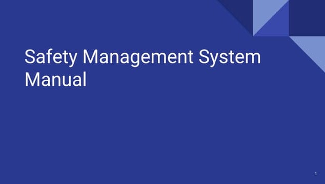 Safety Management System Manual