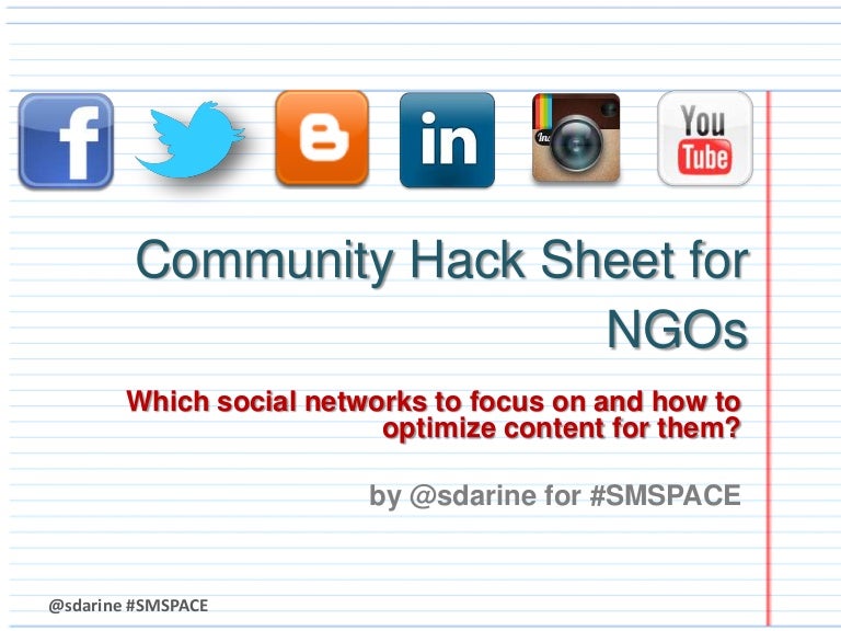 Social Media Community Hack Sheet for NGOs
