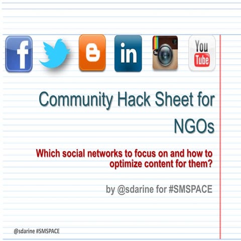 Social Media Community Hack Sheet for NGOs