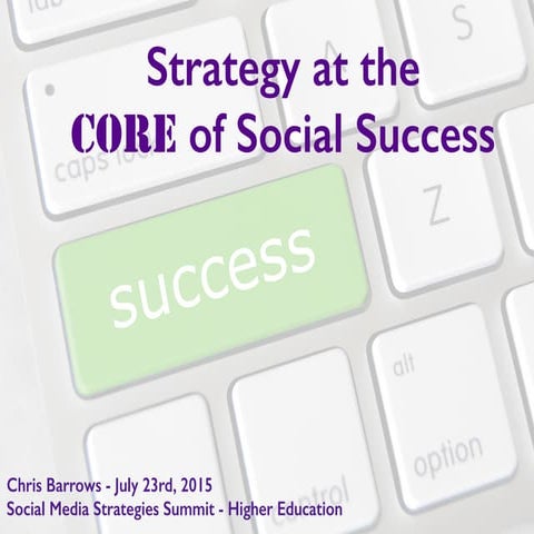 Strategy at the Core of Social Success (SMSS - Higher Education)